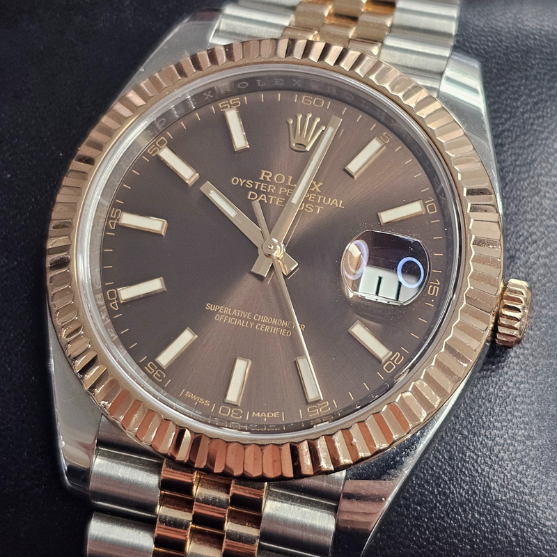 Datejust 41 Steel And Rose Chocolate Dial
