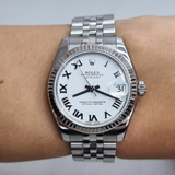 Datejust 31 Steel And White Roman Numeral Dial