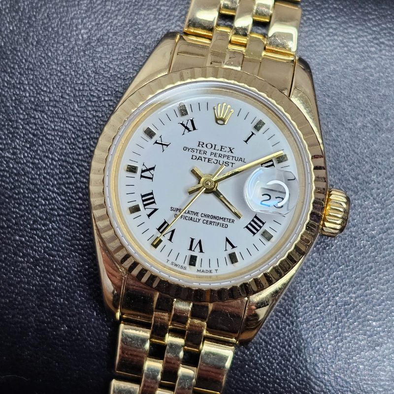 Datejust 26 Yellow Gold And White Roman Numeral Dial