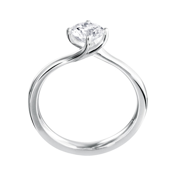 Single Stone Brilliant Cut Diamond Twist Engagement Ring (0.50ct)