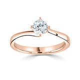 Single Stone Brilliant Cut Diamond Twist Engagement Ring (0.25ct)