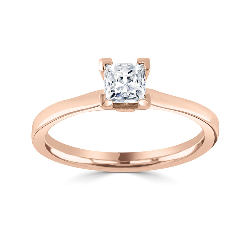 Single Stone Princess Cut Diamond Engagement Ring (0.50ct)