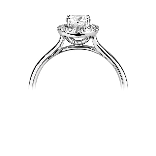 Single Stone Brilliant Cut Diamond Halo Engagement Ring (0.35ct)