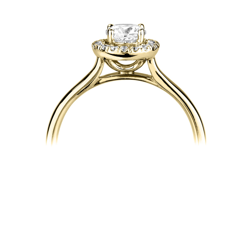 Single Stone Brilliant Cut Diamond Halo Engagement Ring (0.44ct)