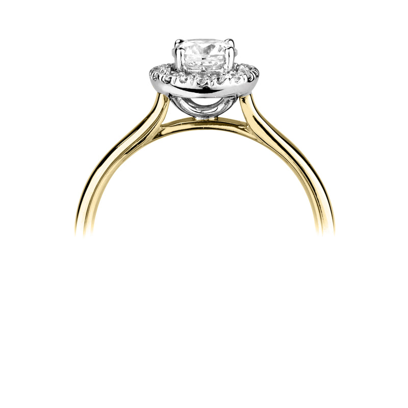 Single Stone Brilliant Cut Diamond Halo Engagement Ring (0.24ct)