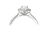 Single Stone Brilliant Cut Diamond Halo Engagement Ring (0.66ct)