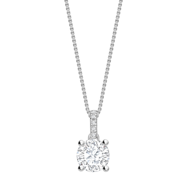 The Petite Aurora Single Stone Diamond Necklace