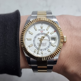 Sky-Dweller 42 Yellow Gold And Steel White Dial