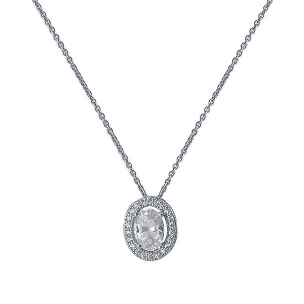Cubic Zirconia Oval Necklace