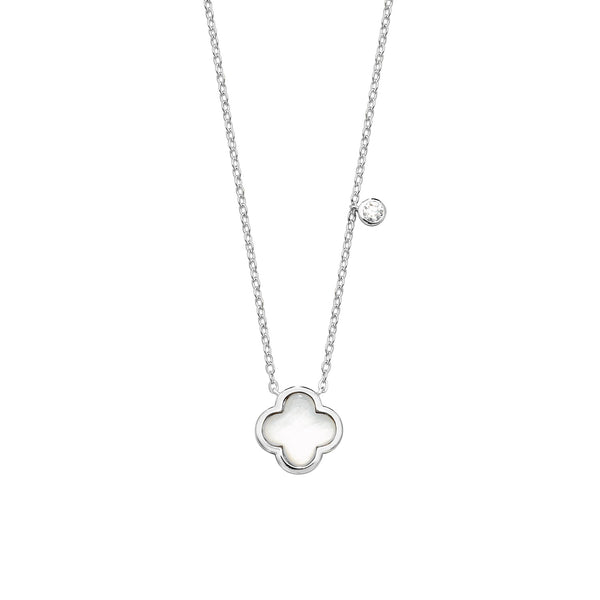 Mother Of Pearl  Clover Necklace